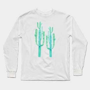 Two Pretty Watercolor Cacti Long Sleeve T-Shirt